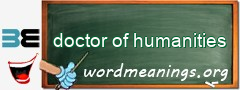 WordMeaning blackboard for doctor of humanities